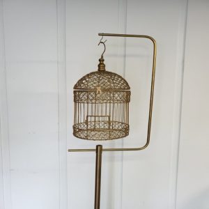 Antique bird cage stand