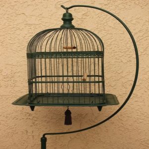 Antique bird cage stand