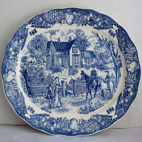 antique blue and white dishes
