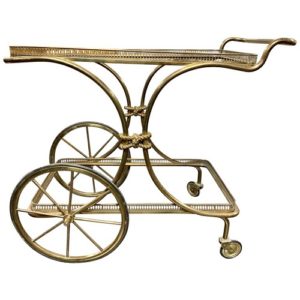 Antique brass bar cart