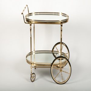 Antique brass bar cart