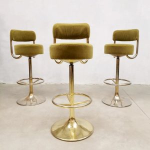 Antique brass counter stools