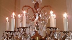 Antique brass crystal chandelier