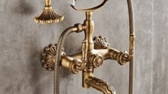 Antique brass faucets bathroom