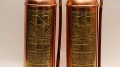 Antique brass fire extinguisher