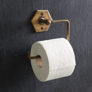 antique brass toilet paper holder