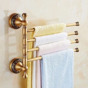 Antique brass towel bar