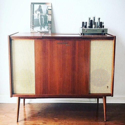 Antique cabinet record player