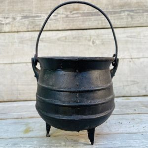 Antique cast iron cauldron