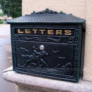 Antique cast iron mailbox