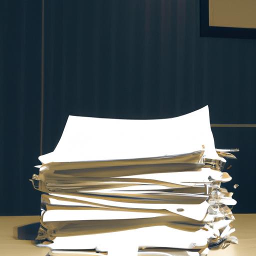 A pile of A4 papers on an office desk.