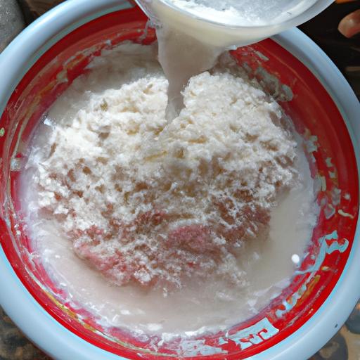 Mixing the Rice Flour with Water