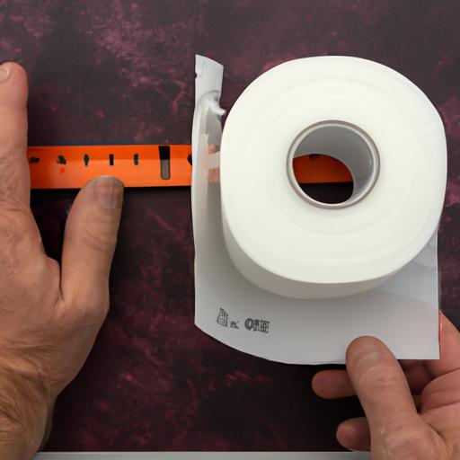 Measuring the length of a standard toilet paper roll