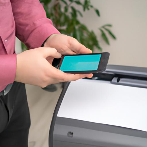 A person using a mobile printing app to print a document from their phone