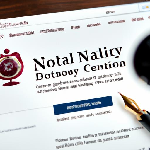 A screenshot of ABC Online Notary's home page.