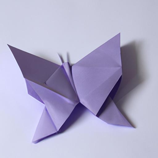 A delicate paper butterfly made from brightly colored origami paper