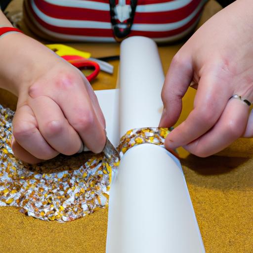 Roll the paper strips tightly to form the base of the paper beads.