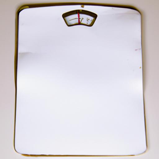 A scale with a single sheet of paper placed on it to measure its weight accurately