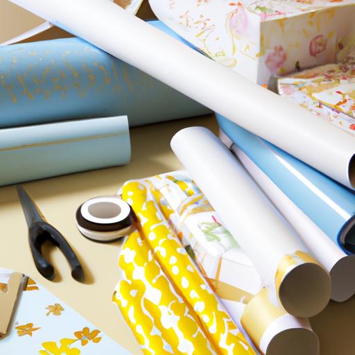 Gather all the materials you need to create a one-of-a-kind bag out of wrapping paper
