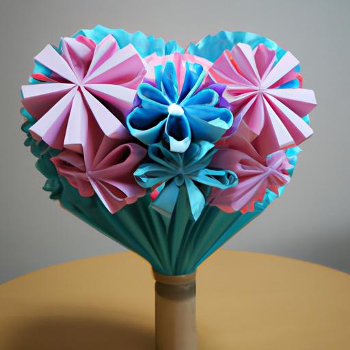 A bouquet of paper hearts, a beautiful and eco-friendly alternative to traditional flowers