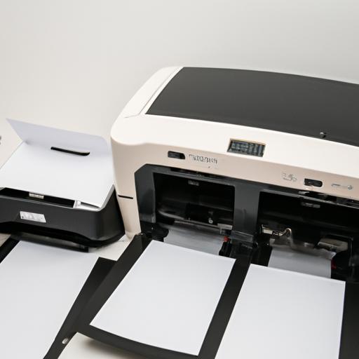 A printer showing the different paper size options