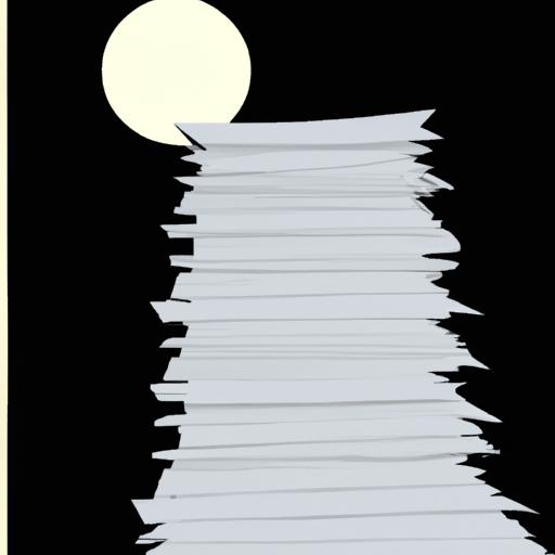 A stack of paper representing the number of folds needed to reach the moon